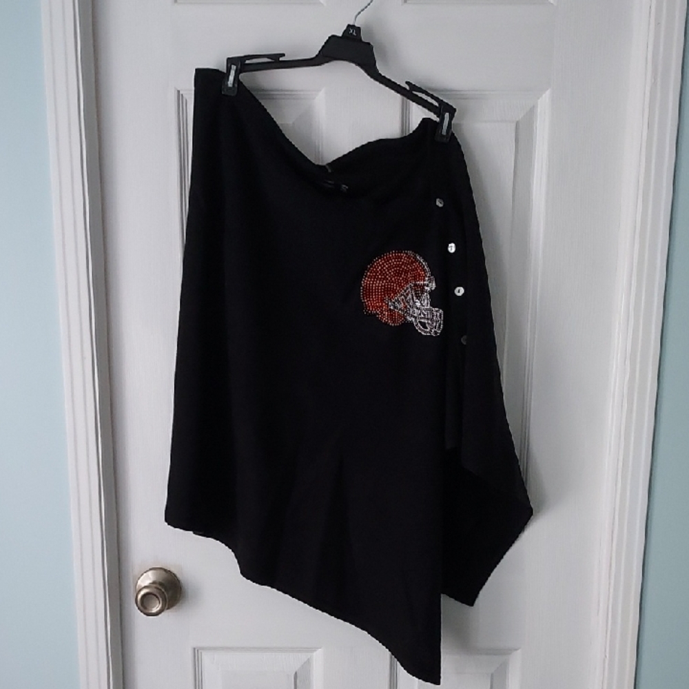Black Cape with Red Embellishment